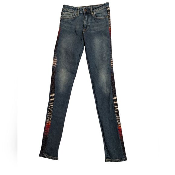 Anthropology Levi's Crafted woven side panels denim high waisted jeans size 27 - Picture 5 of 15